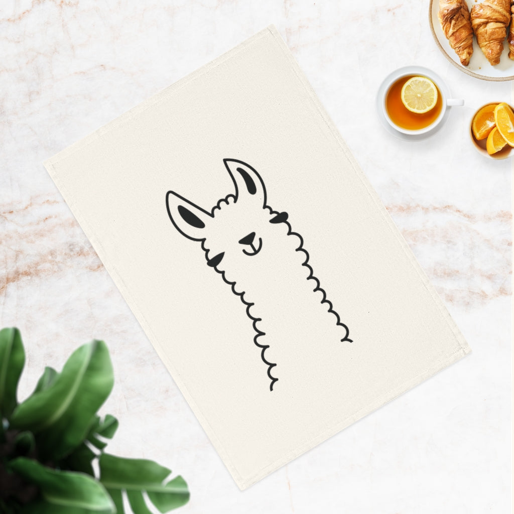 Llama Cotton Tea Towel, 50 x 70 cm, organic cotton, eco-friendly llama